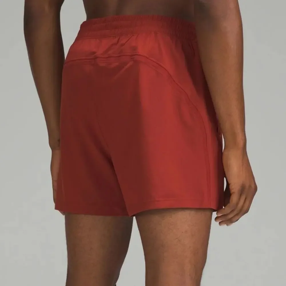 Lululemon Pace Breaker Linerless Short Workout Large M7AQES Terra Orange Red EUC - Picture 3 of 16